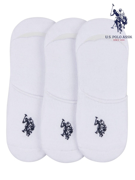 U.S. Polo Assn. White Invisible Socks 3 Pack (330199) | £15