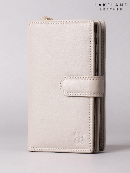 Lakeland Leather Grey Medium Tab Purse (330290) | £30