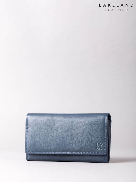 Lakeland Leather Navy Blue Small Flapover Purse (330506) | £35