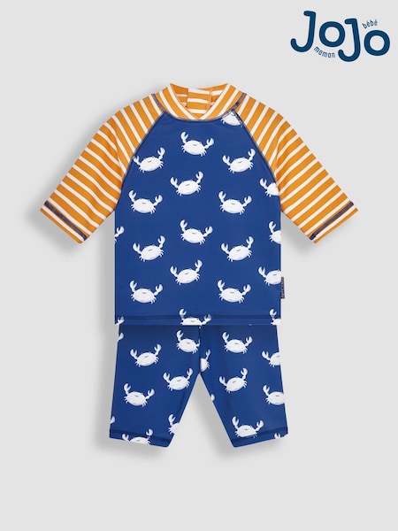 JoJo Maman Bébé Blue Crab UPF 50 2-Piece Sun Protection Suit (331327) | £25