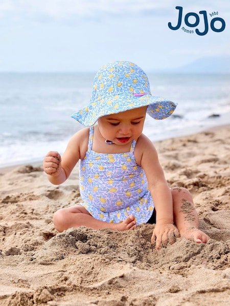 JoJo Maman Bébé Blue Lemon Swimsuit With Integral Nappy (331785) | £19