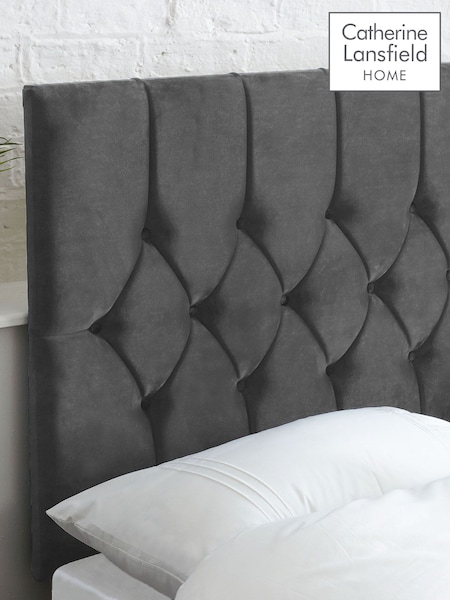 Catherine Lansfield Grey Boutique Velvet Headboard (332036) | £176 - £263