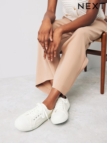 White Forever Comfort® Canvas Baseball Trainers (332428) | £24