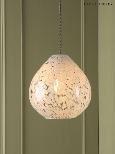 Laura Ashley White Confetti Glass Easyfit Shade (332639) | £65