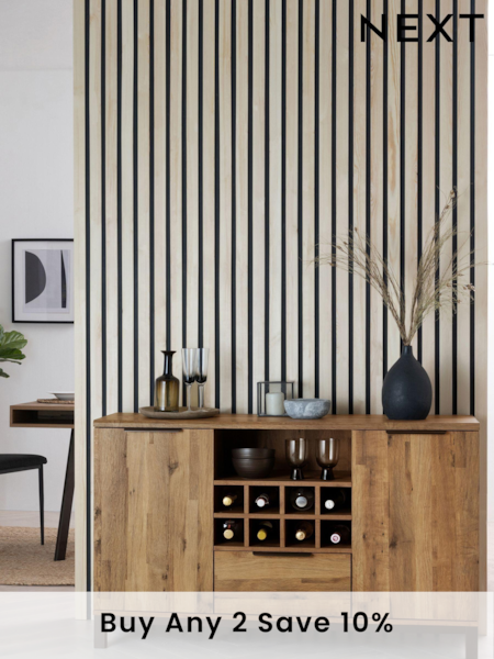 Dark Bronx Oak Effect Wine Storage Sideboard (332873) | £425