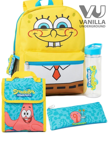 Vanilla Underground Yellow SpongeBob SquarePants Unisex Kids 4 Piece Backpack Set (332943) | £33
