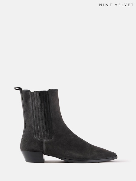 Grey - Mint Velvet Kirsten Suede Ankle Boots