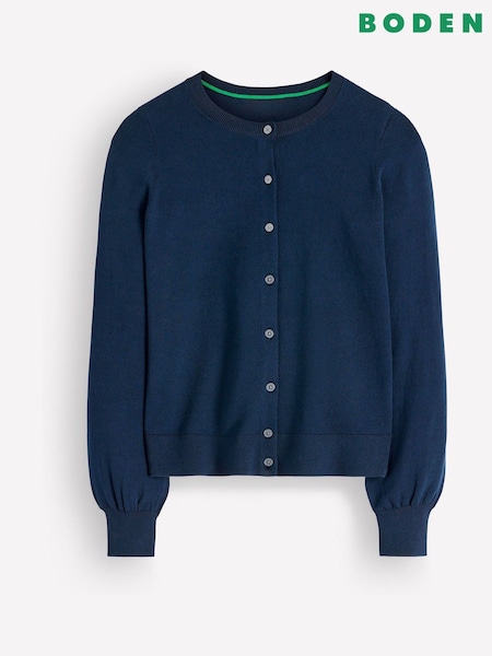 Navy Blue - Boden Camilla Cotton Crew Cardigan