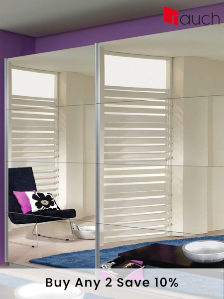 Rauch Dark Grey Cameron Mirror Sliding 1.8m Sliding Semi-fitted Wardrobe (334263) | £714