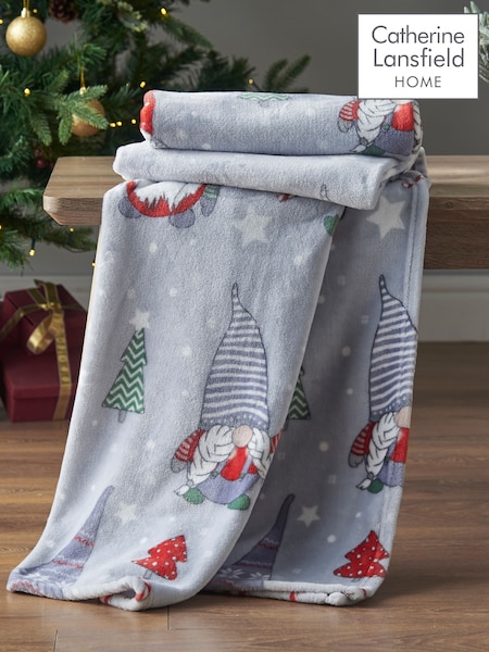Catherine Lansfield Red Christmas Gonks Cosy and Warm Fleece Throw (335751) | £13