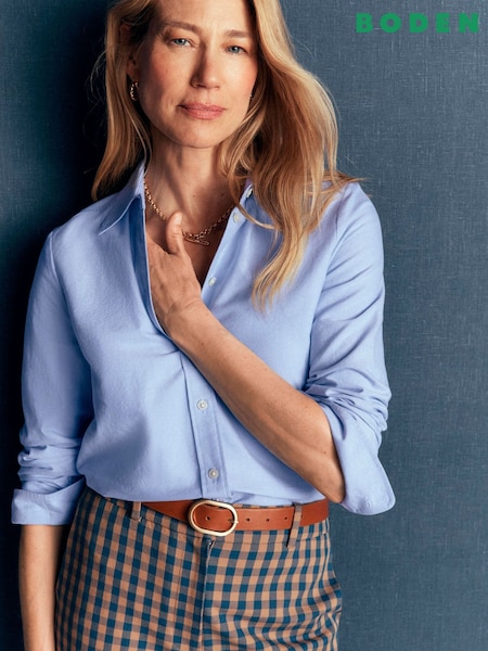 Sky Blue - Boden New Sienna Cotton Shirt