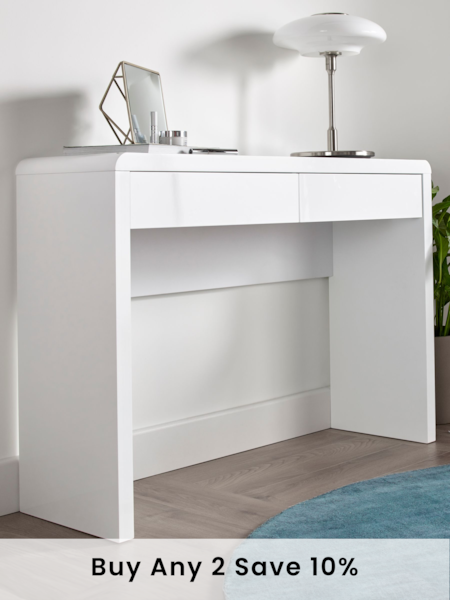 Time 4 Sleep White Marlow High Gloss 2 Drawer Dressing Table (338041) | £220