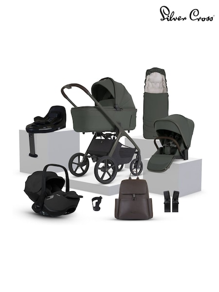 Silver Cross Cove 2 Ultimate Pushchair Car Seat Nursery Travel System Bundle