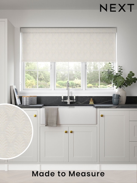 Pearl White Fresca Made to Measure Blackout Roller Blind (338695) | £66