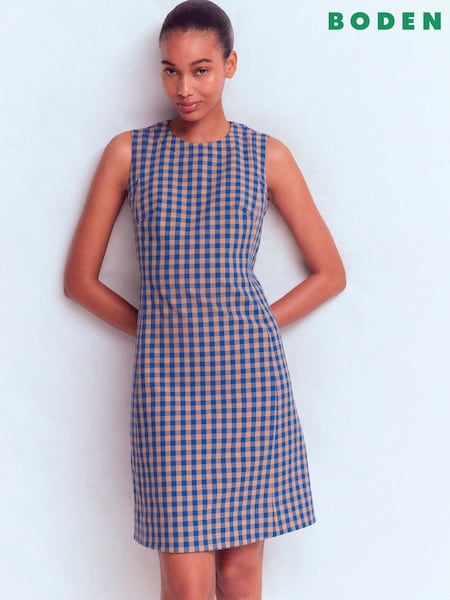 Blue - Boden Lou Check Shift Dress