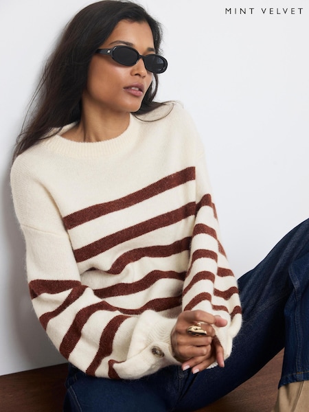 Orange - Mint Velvet Striped Knit Jumper