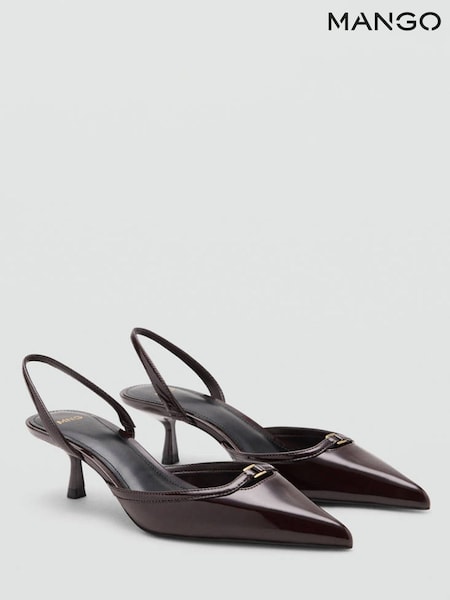 Red - Mango Patent Point Toe Kitten Heels