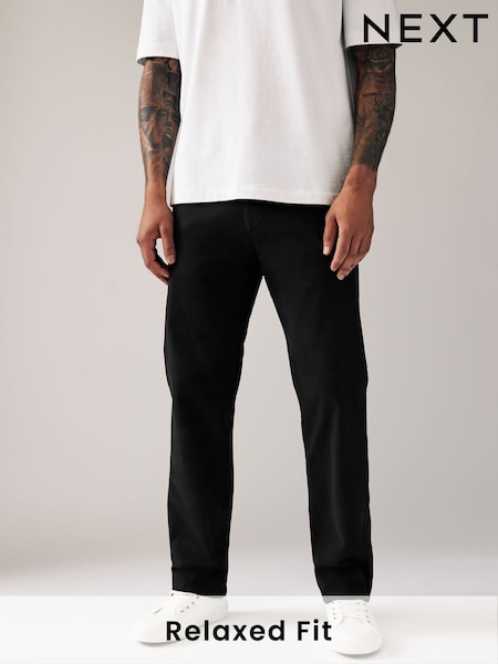 Black Relaxed Fit Stretch Chinos Trousers (340892) | £24