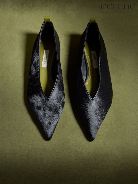 Black - Cerene Delphine Pointed Toe Ballet Flats