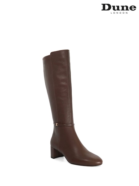 Brown - Dune London Seoul Knee High Boots