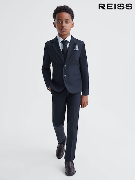 Reiss Navy Hope 9-14 yrs Wool Blend Single Breasted Blazer (342042) | £108