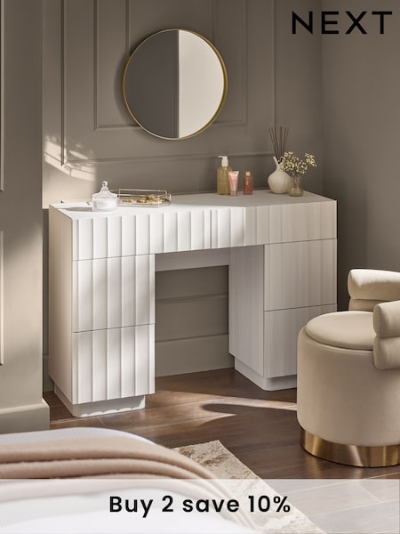 White Kendal Oak Effect Console Dressing Table (344190) | £525