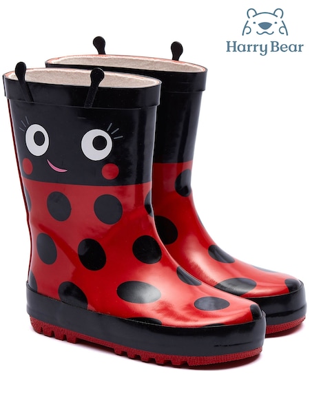 Harry Bear Purple Ladybird Printed Wellies (344313) | £23
