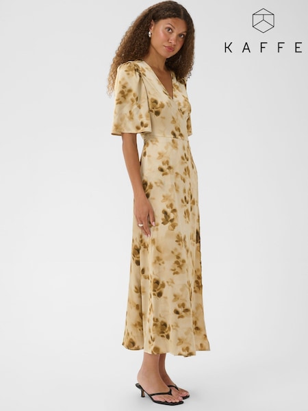 Cream - Kaffe Kasadie V-neck Wrap Maxi Dress