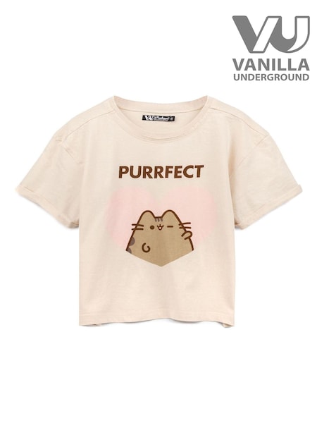 Vanilla Underground Cream Pusheen Cropped 100% Cotton T-Shirt (346221) | £18