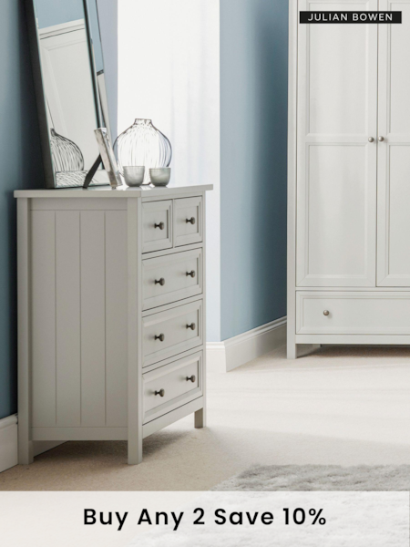 Julian Bowen Dove Grey Maine 5 Drawer Chest of Drawers (346225) | £355
