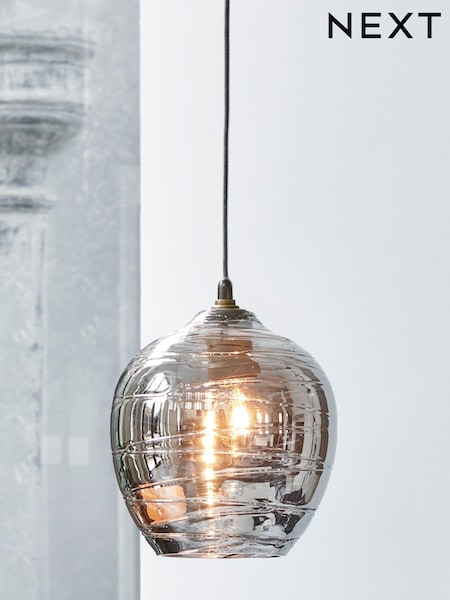 Smoke Grey Drizzle Easy Fit Pendant Lamp Shade (346360) | £30