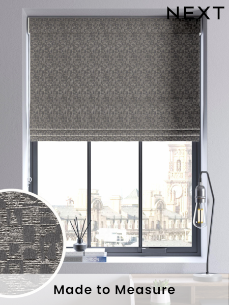 Grey Geo Texture Made to Measure Roman Blind (346978) | £42