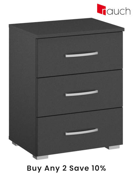 Rauch Dark Grey Cameron Bedside Table (348545) | £185