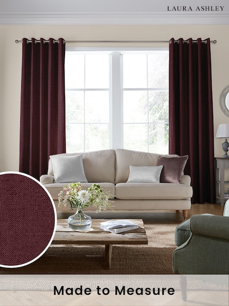 Laura Ashley Red Burgundy Swanson Made to Measure Curtains (348642) | £100