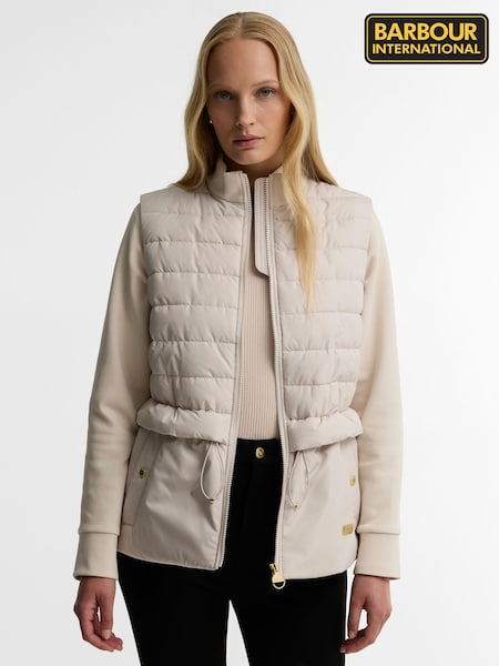 Natural - Barbour® International Ari Quilted Sweatshirt