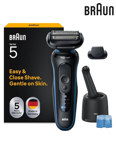 black - Braun Series 5 Electric Shaver, Up To 50 Min, Smart Care Center, Trimmers 52-b7200cc