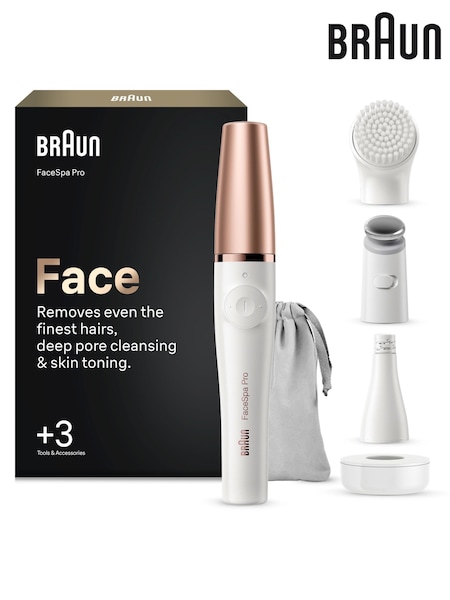 White - Braun Facespa Pro Facial Epilator + 3 Extras