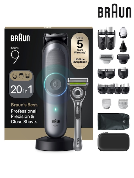 Grey - Braun All-in-one Series 9, 20in1 Grooming Kit, Problade, Body Gentle Mode, Aio9540