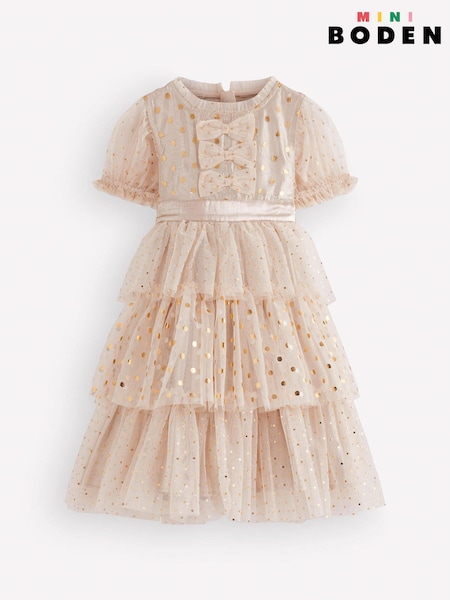 Gold - Boden Metallic Tulle Party Dress