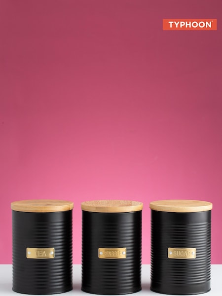 Typhoon Black Otto Tea, Coffee & Sugar Storage (34B281) | £30