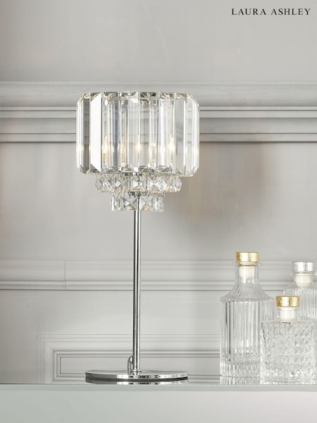 Laura Ashley Chrome Vienna Crystal Table Lamp (350330) | £110