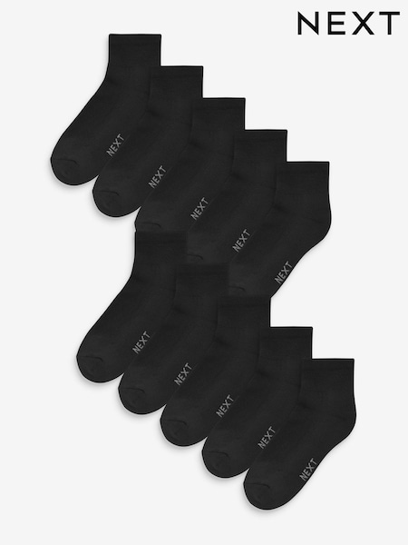 Black 10 Pack Mid Trainer Socks (350406) | £20