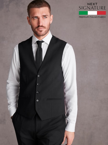 Black Signature Tollegno Suit Waistcoat (350651) | £60