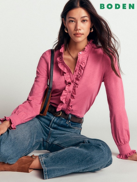 Pink - Boden Mega Frill Blouse
