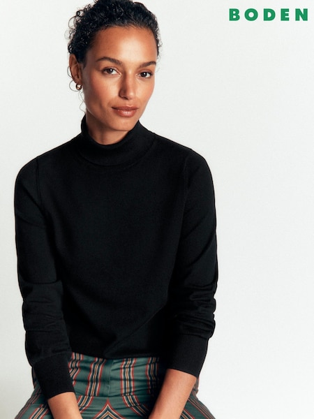 Black - Boden Camilla Roll Neck Jumper