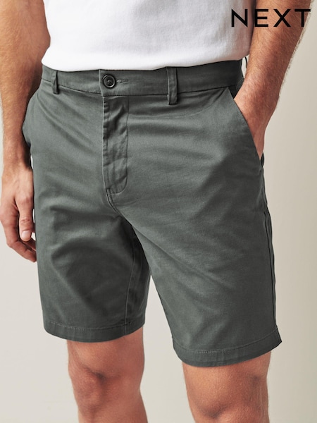 Charcoal Grey Straight Fit Stretch Chinos Shorts (351307) | £20