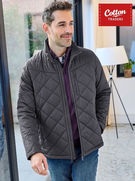 Blue - Regular Cotton Traders Showerproof Padded Jacket