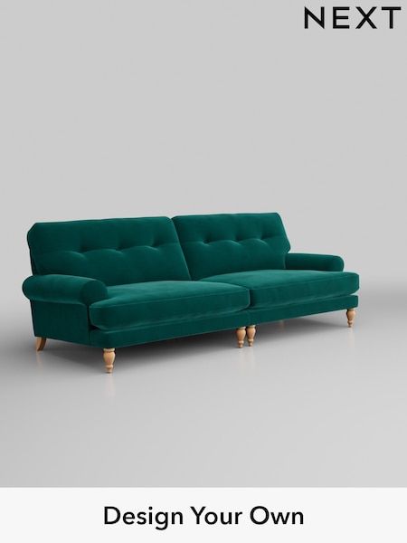 Plush Velvet Easy Clean/Juniper Green Erin Buttoned Back Deep Sit (352739) | £1,475