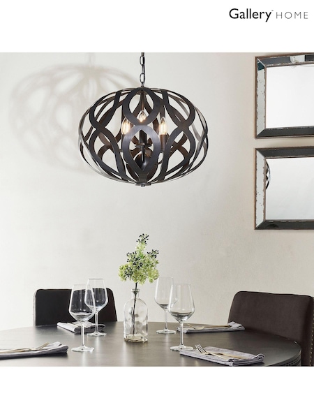 Gallery Home Bronze London 3 Bulb Pendant Ceiling Light (352770) | £232