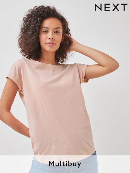 Pink Light Cap Sleeve T-Shirt Top (352779) | £7.50